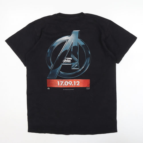 Avengers Mens Black Cotton T-Shirt Size M Crew Neck