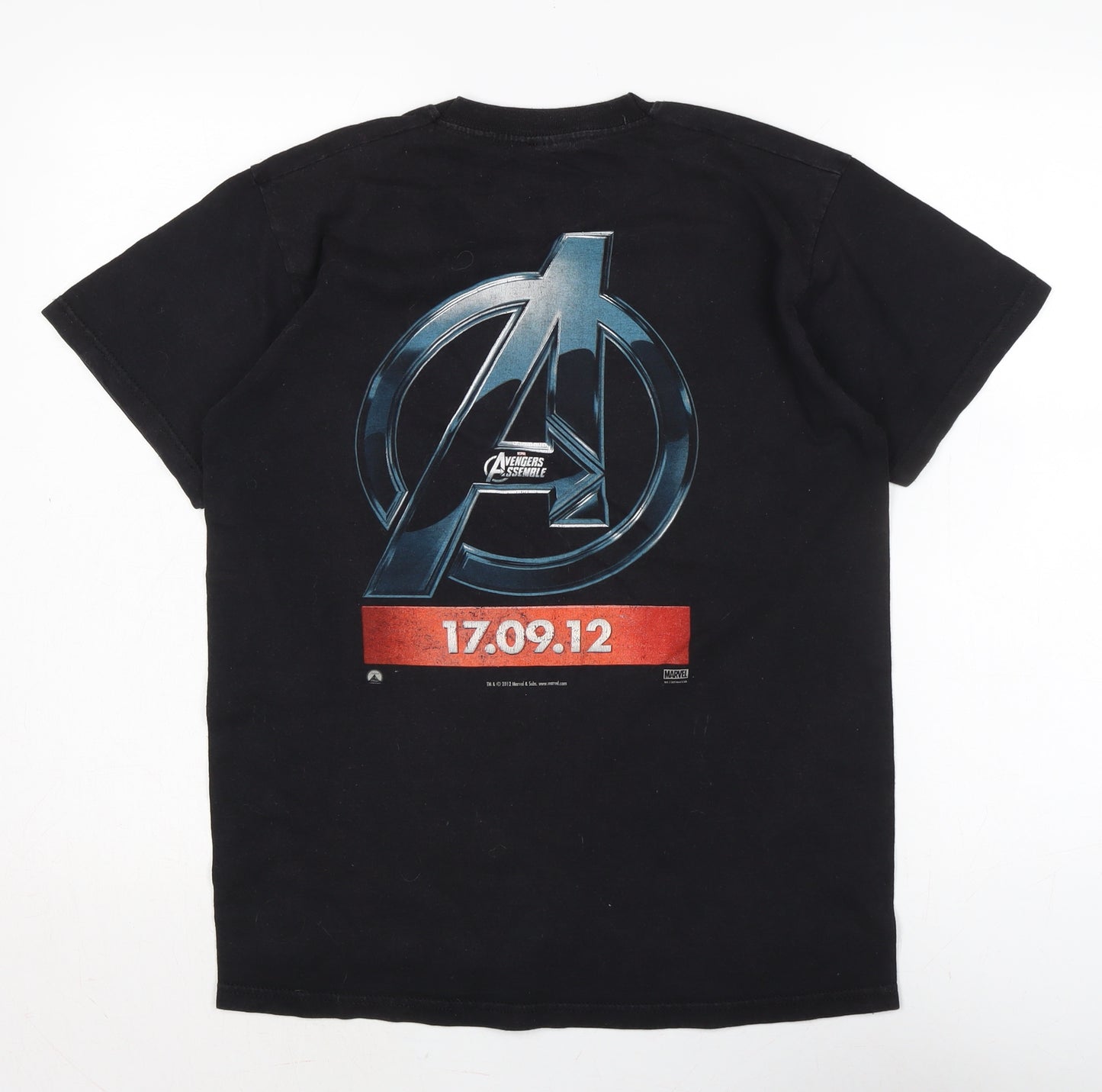 Avengers Mens Black Cotton T-Shirt Size M Crew Neck