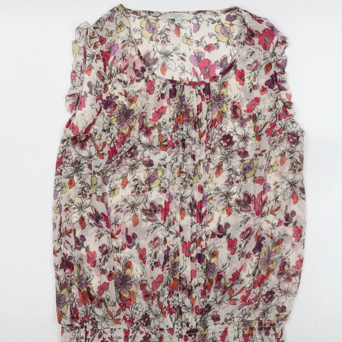 Casual collection Womens Multicoloured Floral Polyester Basic Blouse Size 14 Collared
