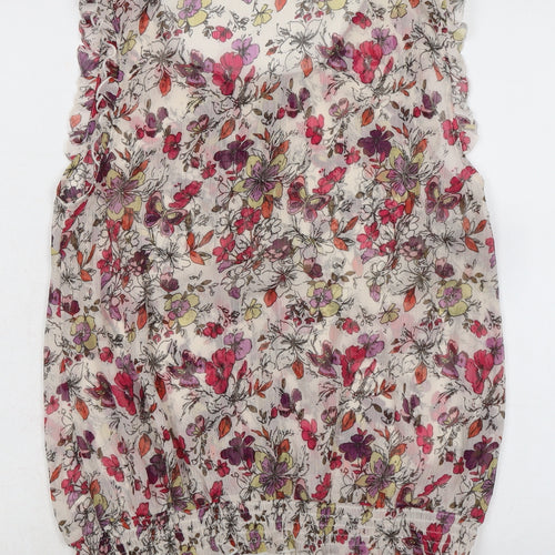 Casual collection Womens Multicoloured Floral Polyester Basic Blouse Size 14 Collared