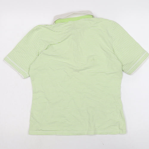 Gray & Osborne Womens Green Cotton Basic T-Shirt Size 18 Collared - Check measurements