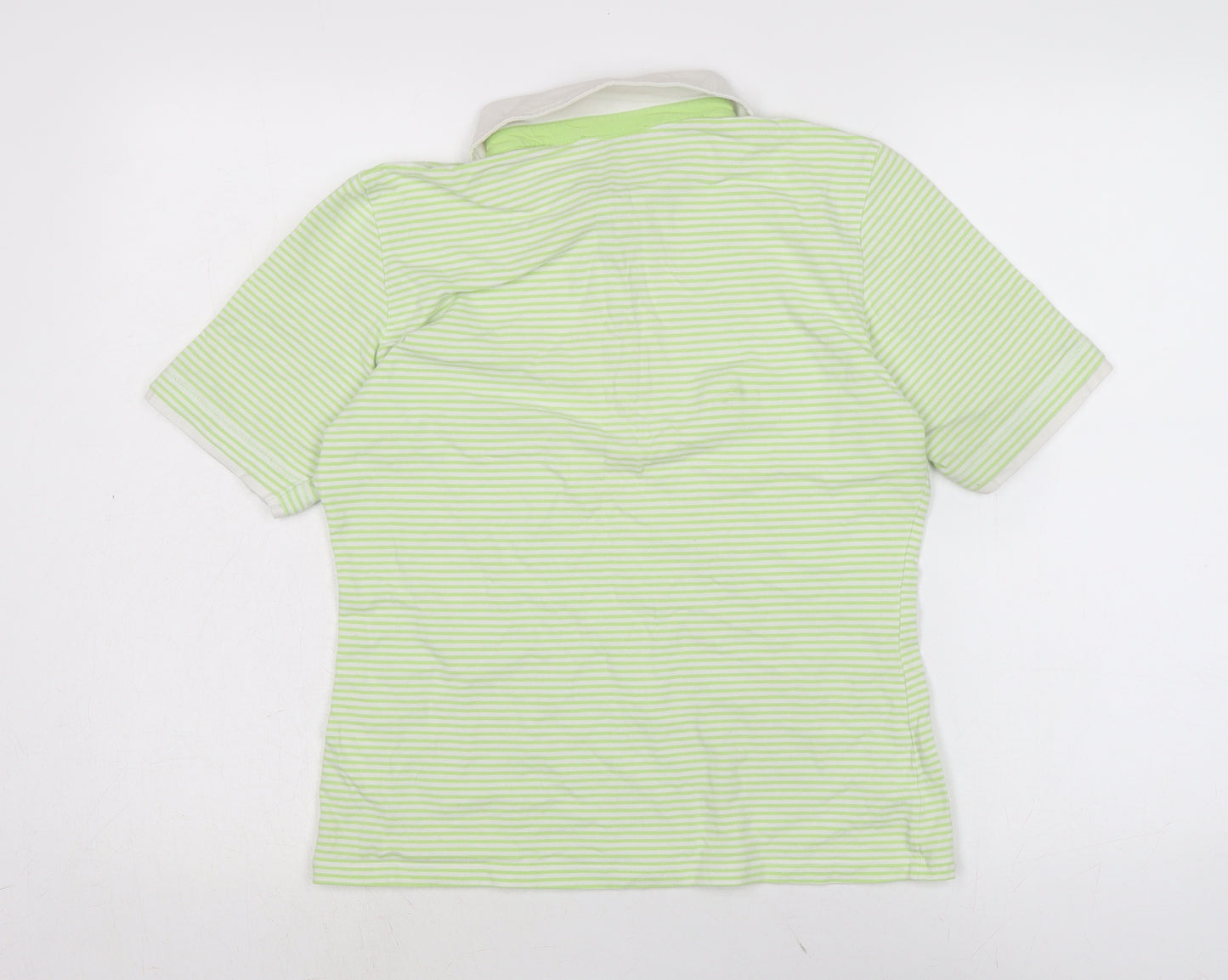 Gray & Osborne Womens Green Cotton Basic T-Shirt Size 18 Collared - Check measurements