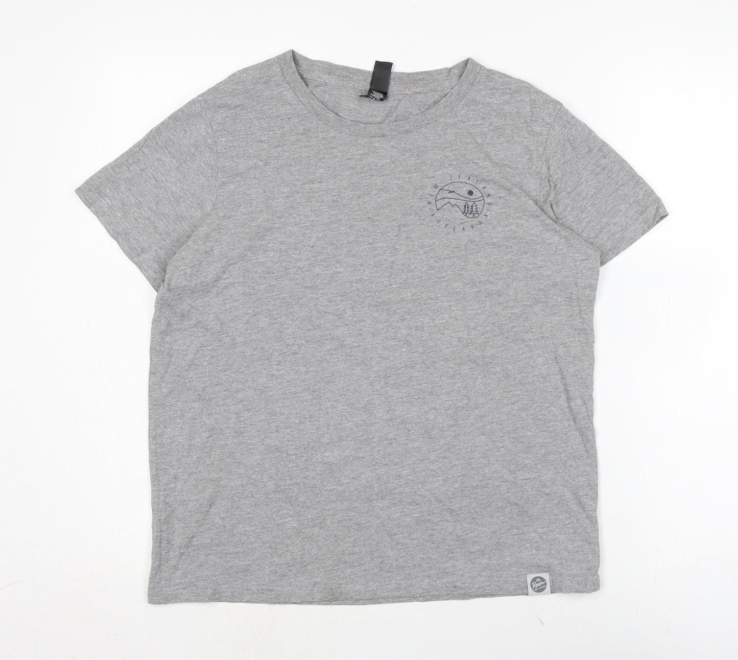 Maple Womens Grey Cotton Basic T-Shirt Size M Crew Neck