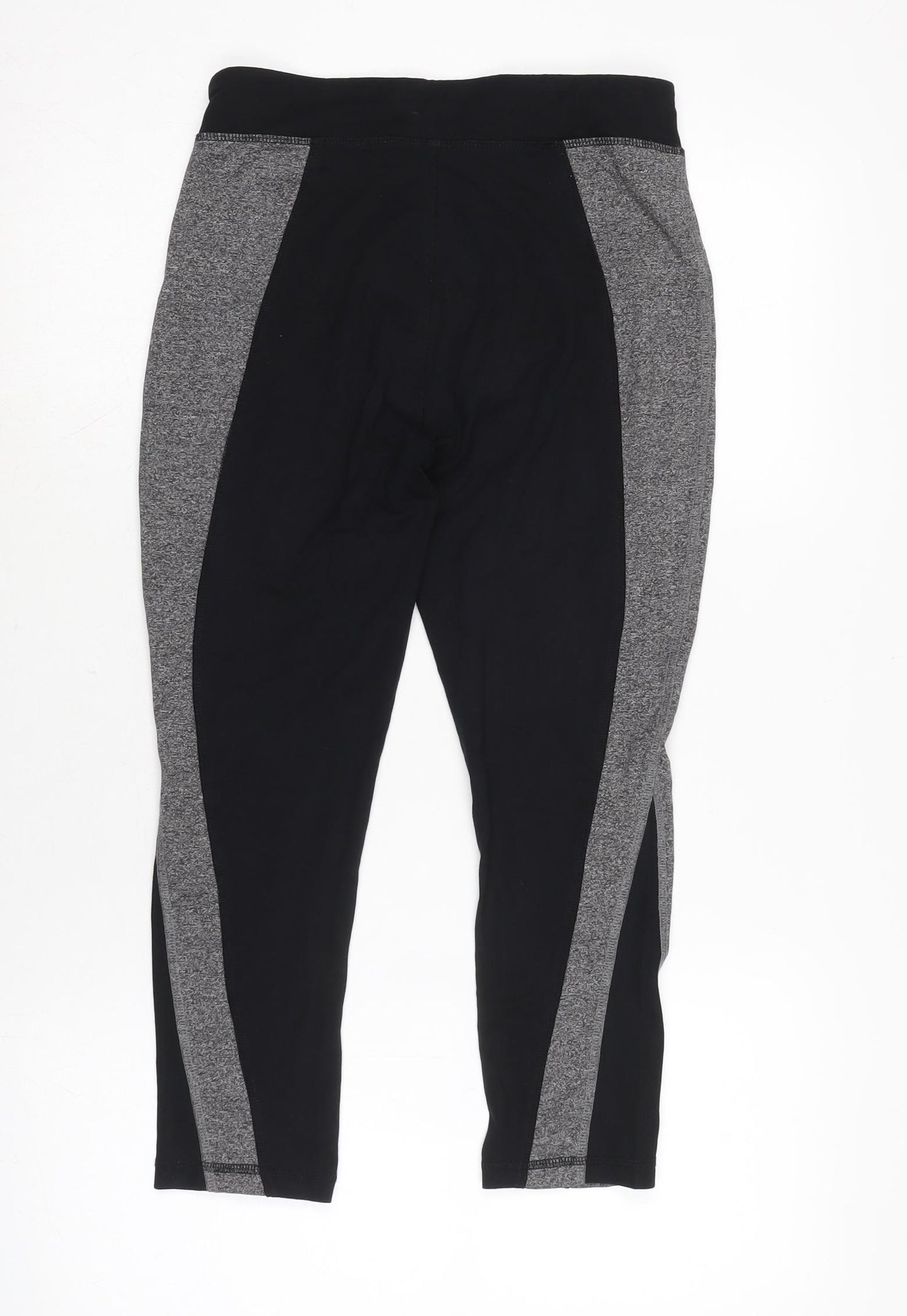 TU Womens Black Cotton Cropped Leggings Size 8 L21 in