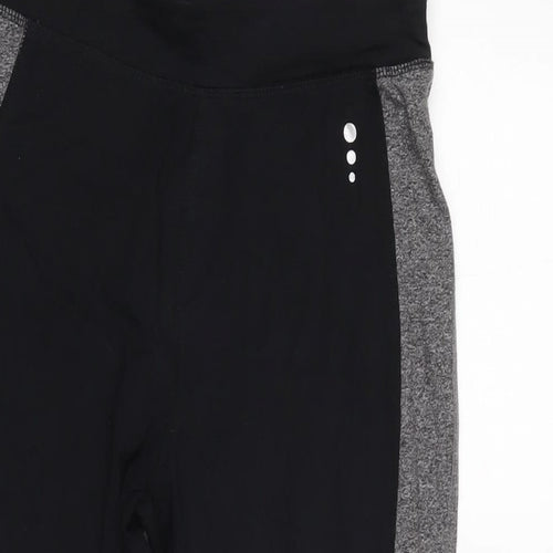 TU Womens Black Cotton Cropped Leggings Size 8 L21 in