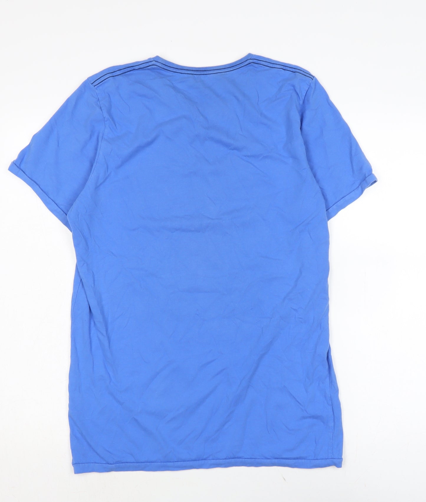 Matalan Mens Blue Cotton T-Shirt Size M Crew Neck