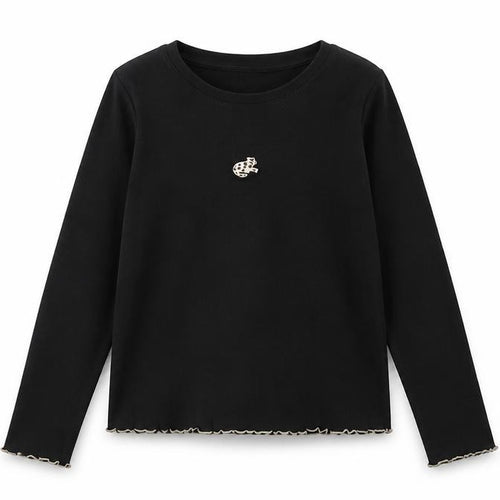 Marks and Spence Girls Black Cotton Jersey T-Shirt Size 11-12 Years Crew Neck