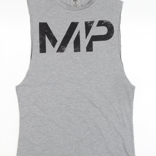 MP Mens Grey Cotton T-Shirt Size S Crew Neck