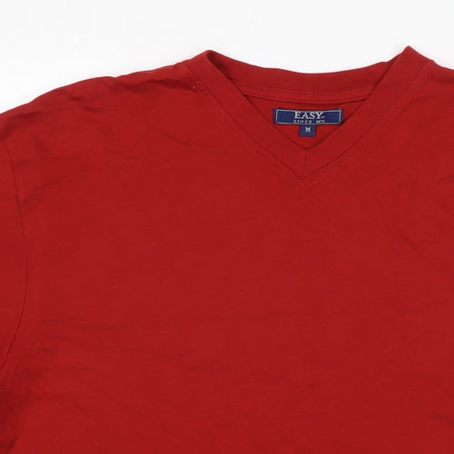 Matalan Mens Red Cotton T-Shirt Size M V-Neck