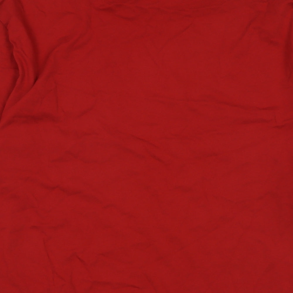 Matalan Mens Red Cotton T-Shirt Size M V-Neck