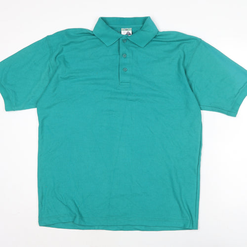 sportex Mens Green Cotton T-Shirt Size L Collared
