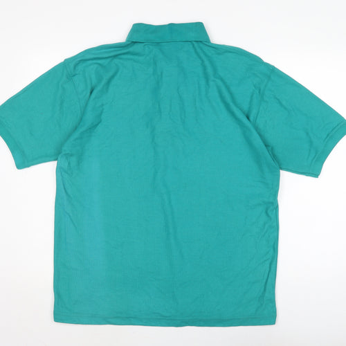 sportex Mens Green Cotton T-Shirt Size L Collared
