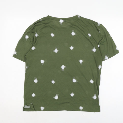 Marks and Spencer Womens Green Polyester Basic T-Shirt Size 10 Crew Neck