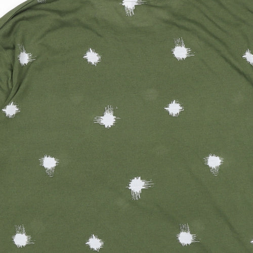 Marks and Spencer Womens Green Polyester Basic T-Shirt Size 10 Crew Neck