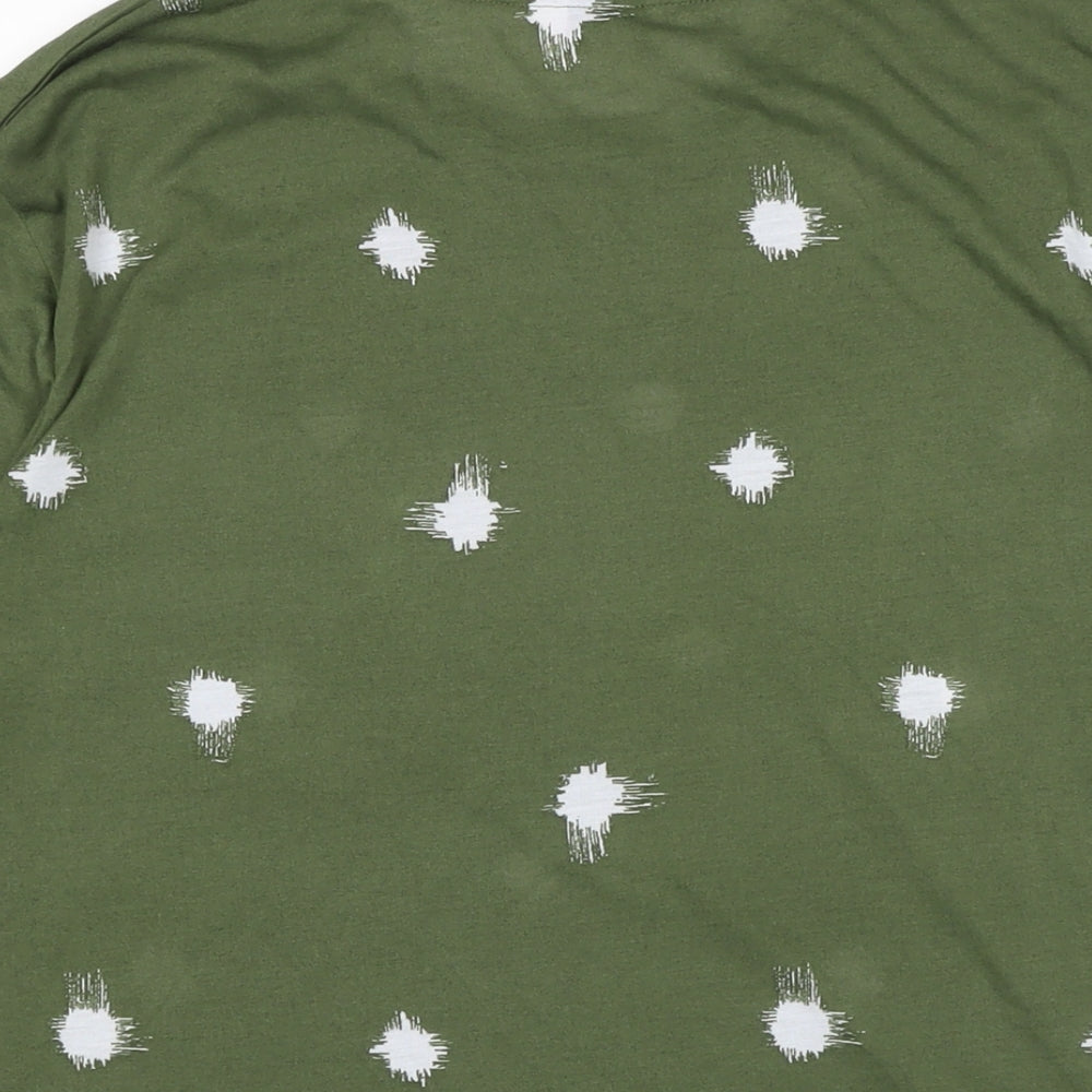 Marks and Spencer Womens Green Polyester Basic T-Shirt Size 10 Crew Neck