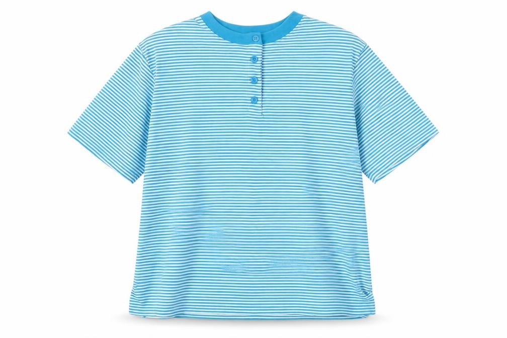 carriage court Womens Blue Cotton Basic T-Shirt Size M Crew Neck