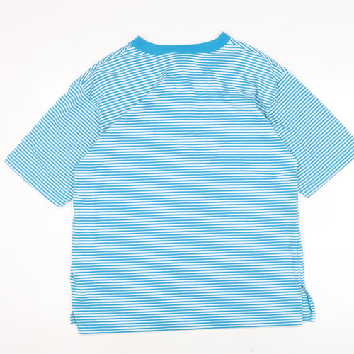 carriage court Womens Blue Cotton Basic T-Shirt Size M Crew Neck