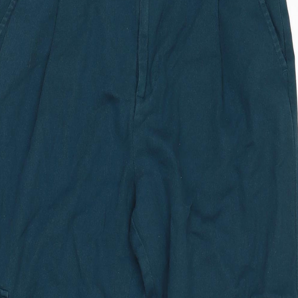 Mast & Harbour Womens Blue Cotton Cargo Trousers Size 10 L23.5 in Regular Zip
