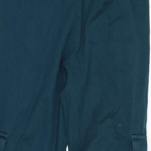 Mast & Harbour Womens Blue Cotton Cargo Trousers Size 10 L23.5 in Regular Zip