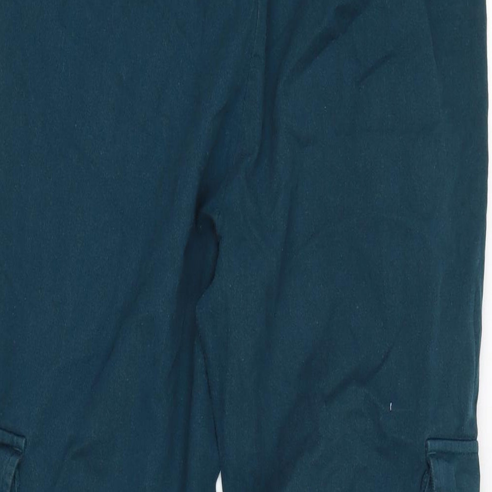 Mast & Harbour Womens Blue Cotton Cargo Trousers Size 10 L23.5 in Regular Zip