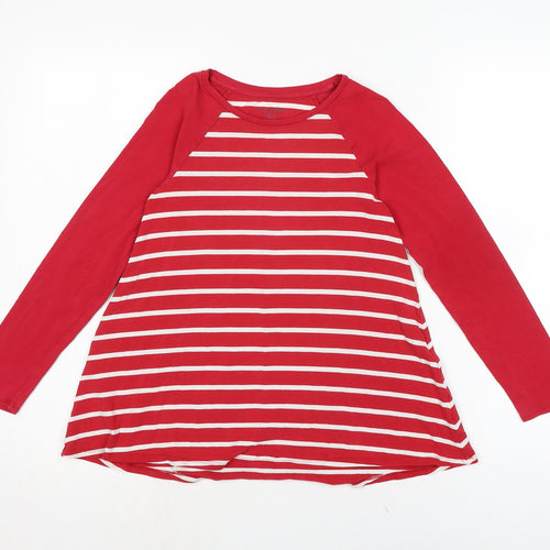 Lands' End Womens Red Cotton Basic T-Shirt Size S Crew Neck