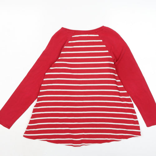Lands' End Womens Red Cotton Basic T-Shirt Size S Crew Neck