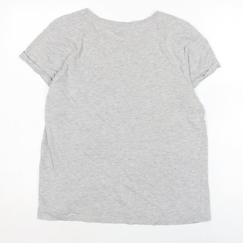 Brave Soul Womens Grey Cotton Basic Polo Size L Boat Neck