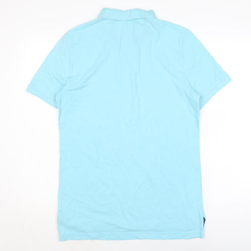 Gap Mens Blue Cotton T-Shirt Size S Collared