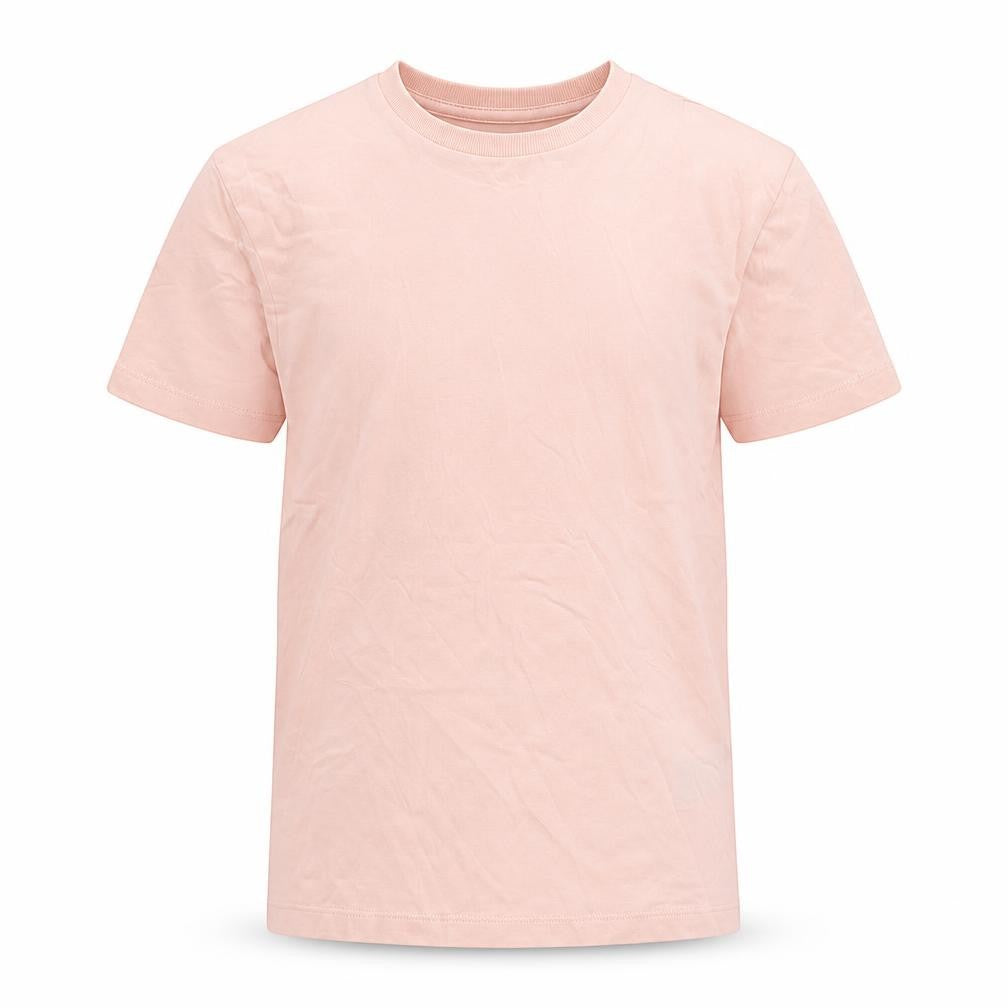 Front view of Marks & Spencer girls’ pink cotton basic polo, size 8-9, years crew neck