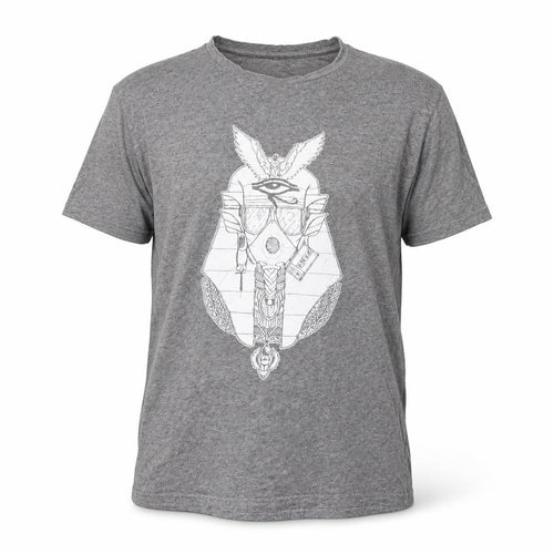 Rapuni Mens Grey Cotton T-Shirt Size L Crew Neck