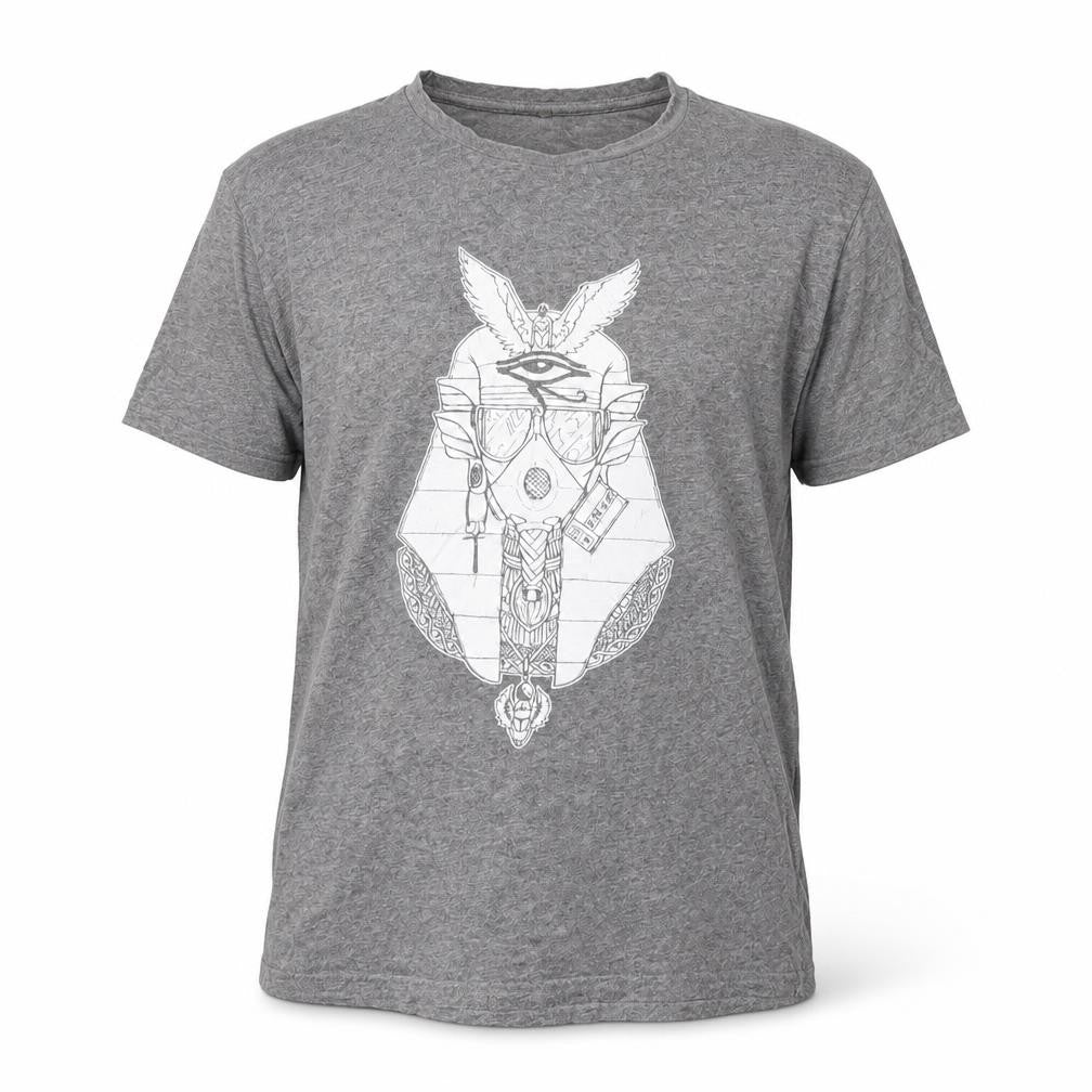 Rapuni Mens Grey Cotton T-Shirt Size L Crew Neck