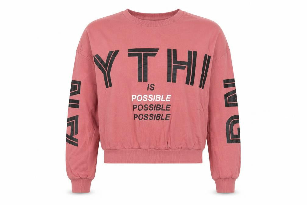Max Womens Pink Cotton Cropped T-Shirt Size 14 Crew Neck