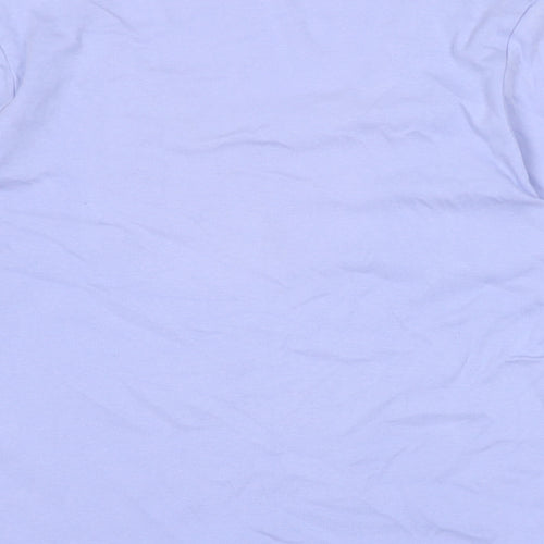 Marks and Spencer Womens Purple Cotton Basic T-Shirt Size 14 Boat Neck