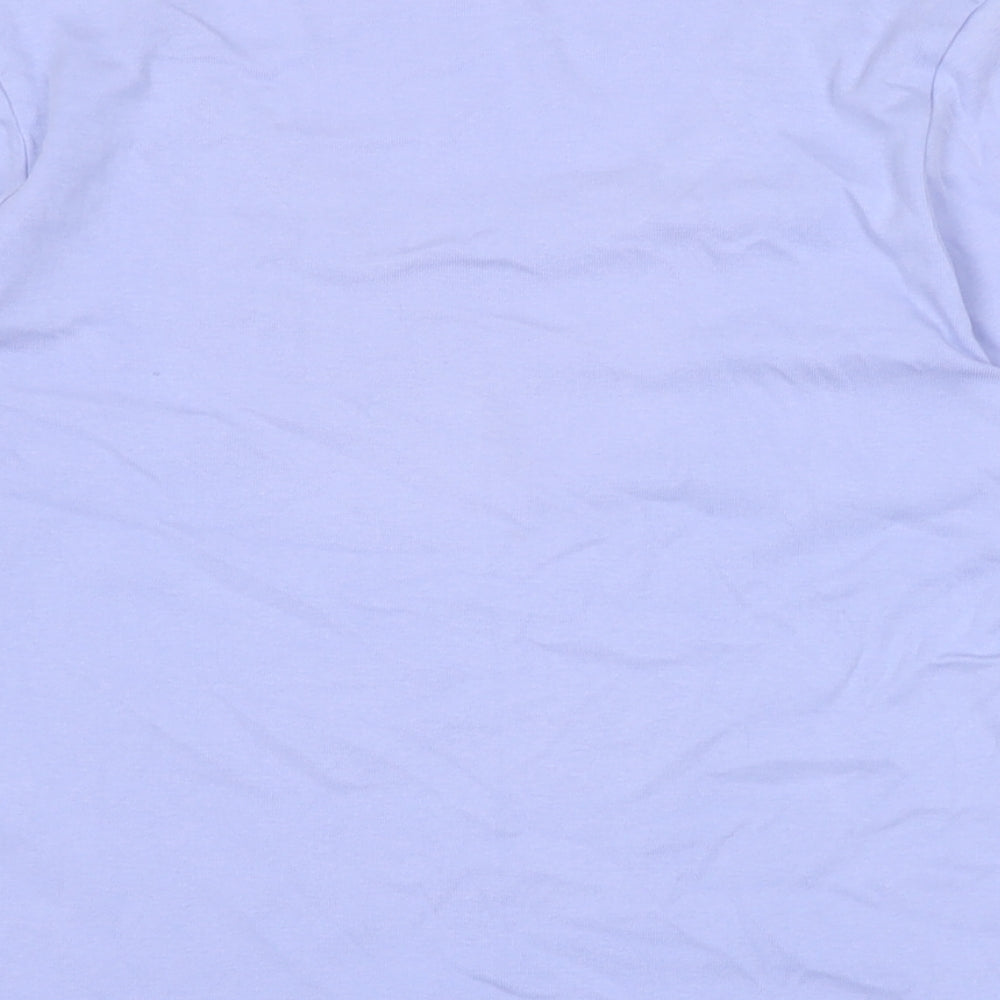 Marks and Spencer Womens Purple Cotton Basic T-Shirt Size 14 Boat Neck