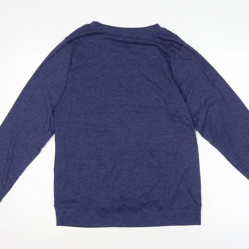 Catluck Womens Blue Cotton Jersey T-Shirt Size M Crew Neck