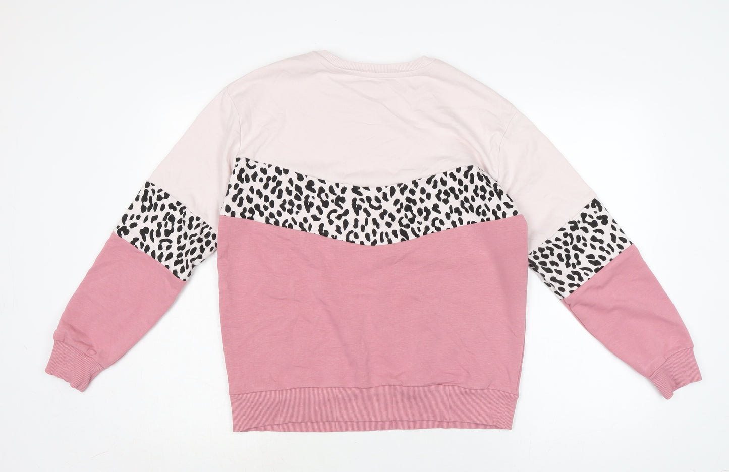 M&Co Womens Pink Cotton Pullover Sweatshirt Size 12