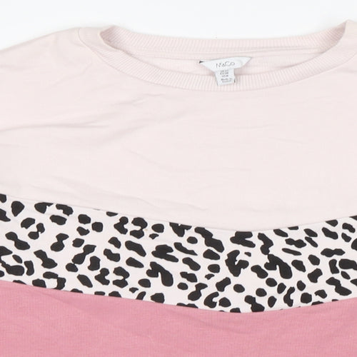 M&Co Womens Pink Cotton Pullover Sweatshirt Size 12