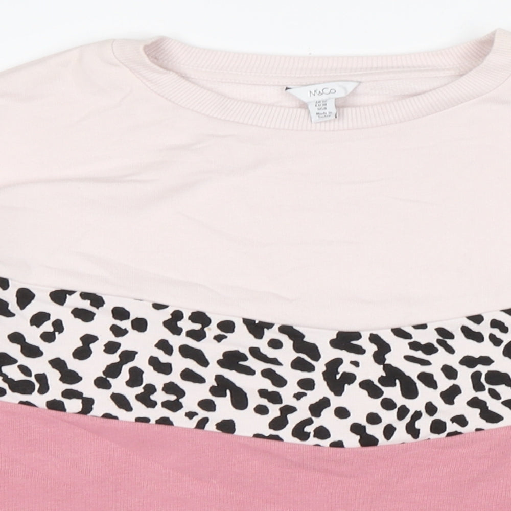M&Co Womens Pink Cotton Pullover Sweatshirt Size 12