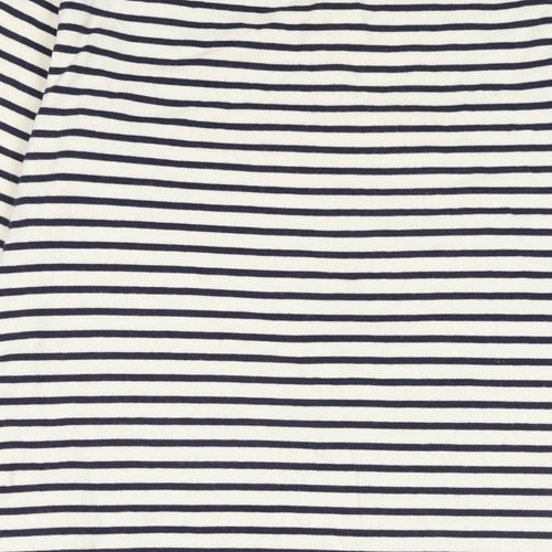 Uniqlo Womens Ivory Cotton Bodycon Size M Boat Neck - Navy and Ivory stripe.