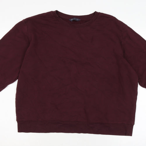 Marks and Spencer Womens Red Cotton Pullover Sweatshirt Size L