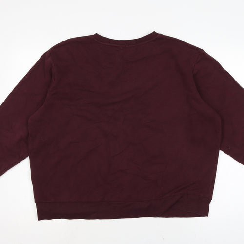 Marks and Spencer Womens Red Cotton Pullover Sweatshirt Size L
