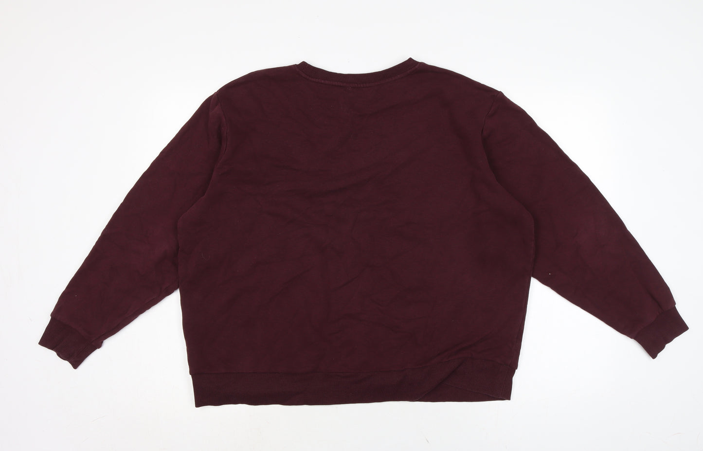 Marks and Spencer Womens Red Cotton Pullover Sweatshirt Size L