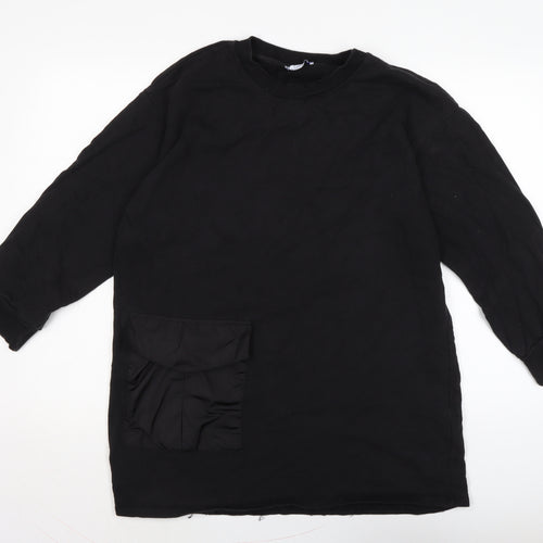 Zara Womens Black Cotton Pullover Sweatshirt Size L
