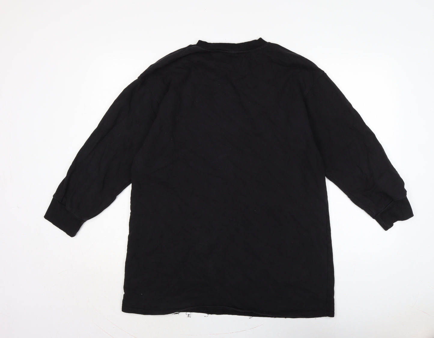 Zara Womens Black Cotton Pullover Sweatshirt Size L