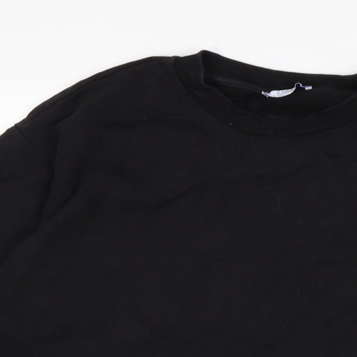 Zara Womens Black Cotton Pullover Sweatshirt Size L