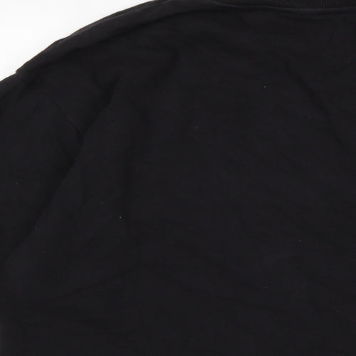 Zara Womens Black Cotton Pullover Sweatshirt Size L