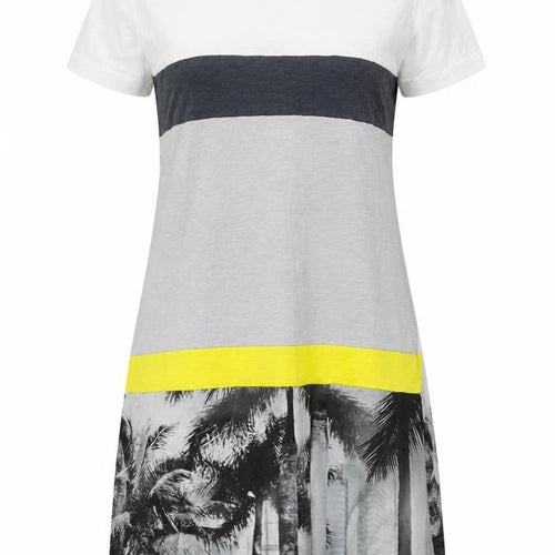 Miss Captain Womens Multicoloured Cotton T-Shirt Dress Size 8 Round Neck Pullover