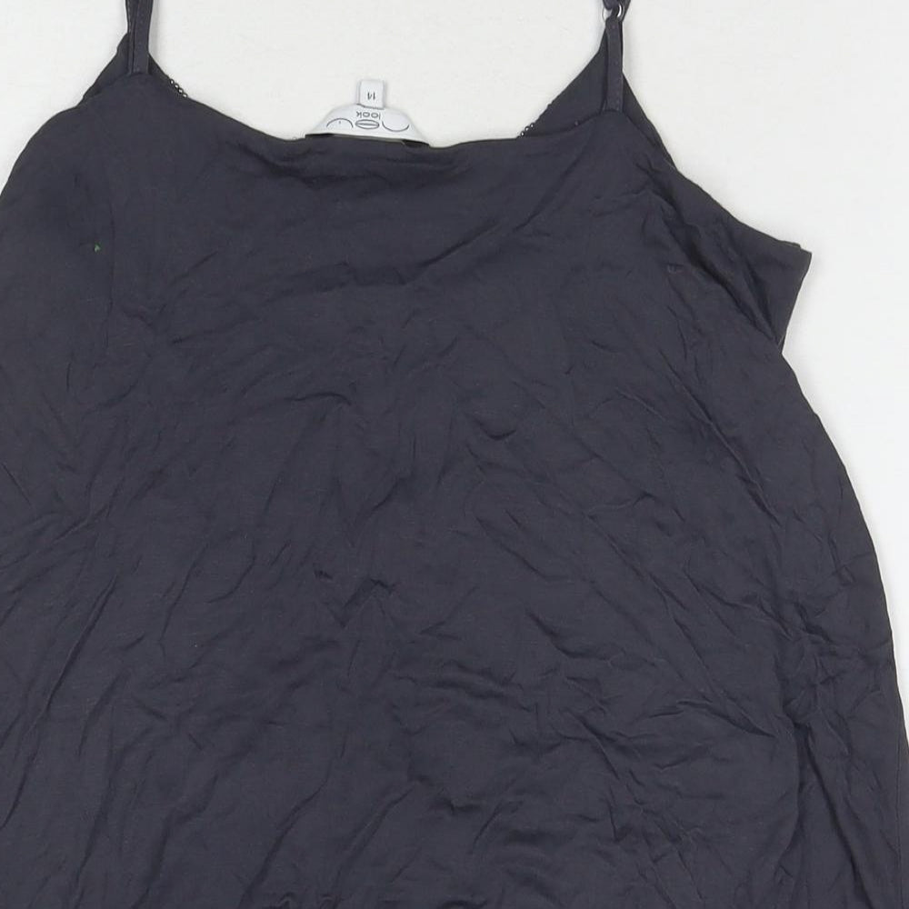 New Look Womens Grey Viscose Basic T-Shirt Size 14 Round Neck
