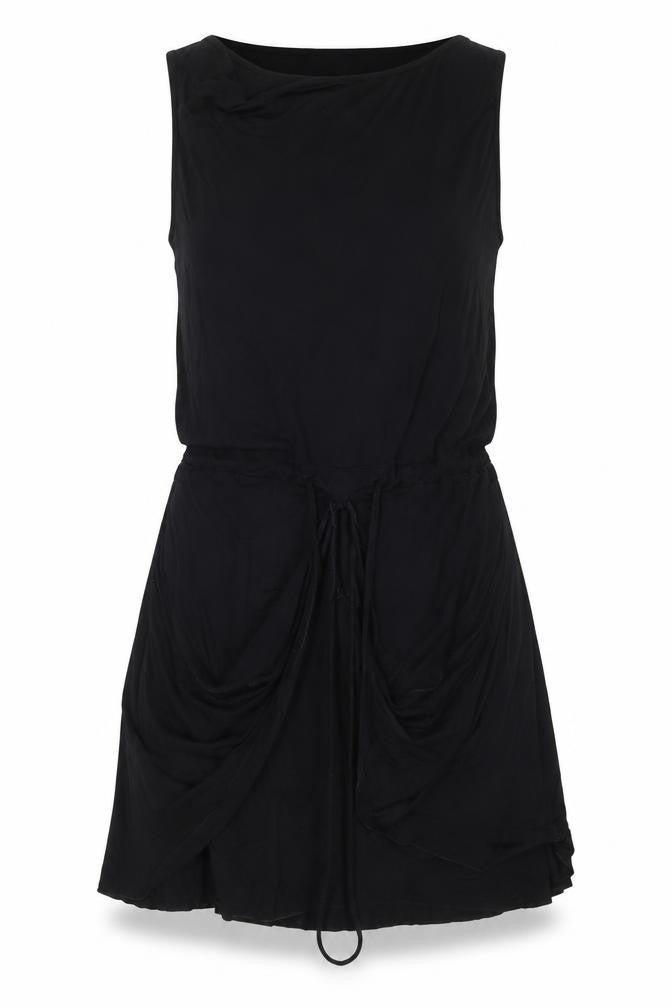 Poolgirl Womens Black Viscose T-Shirt Dress Size XS Round Neck Pullover - Cut Out Detail