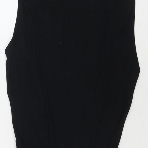 Poolgirl Womens Black Viscose T-Shirt Dress Size XS Round Neck Pullover - Cut Out Detail